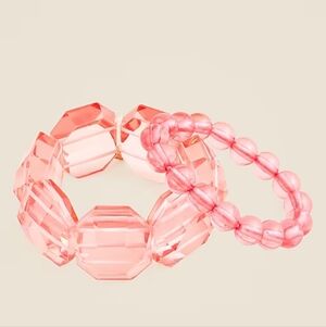 J.Crew Crewcuts Girls chunky beaded bracelets two-pack PINK BNWT SO Retired